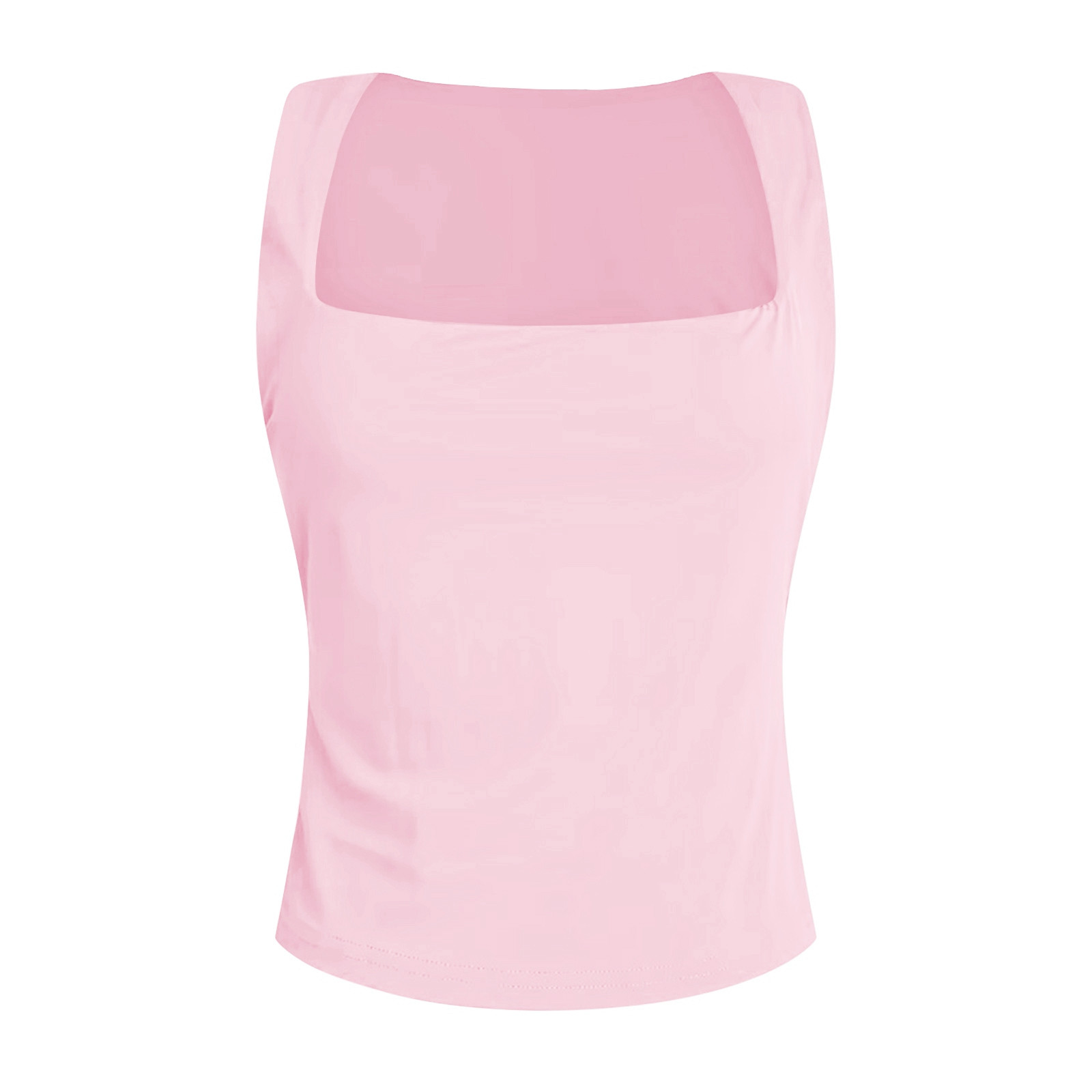 thumbnail image 4 of Camiseta sin mangas de verano ajustada para mujer: sin mangas, color liso, poliéster transpirable, corte ajustado, versátil para combinar con pantalones cortos o faldas., 4 of 5